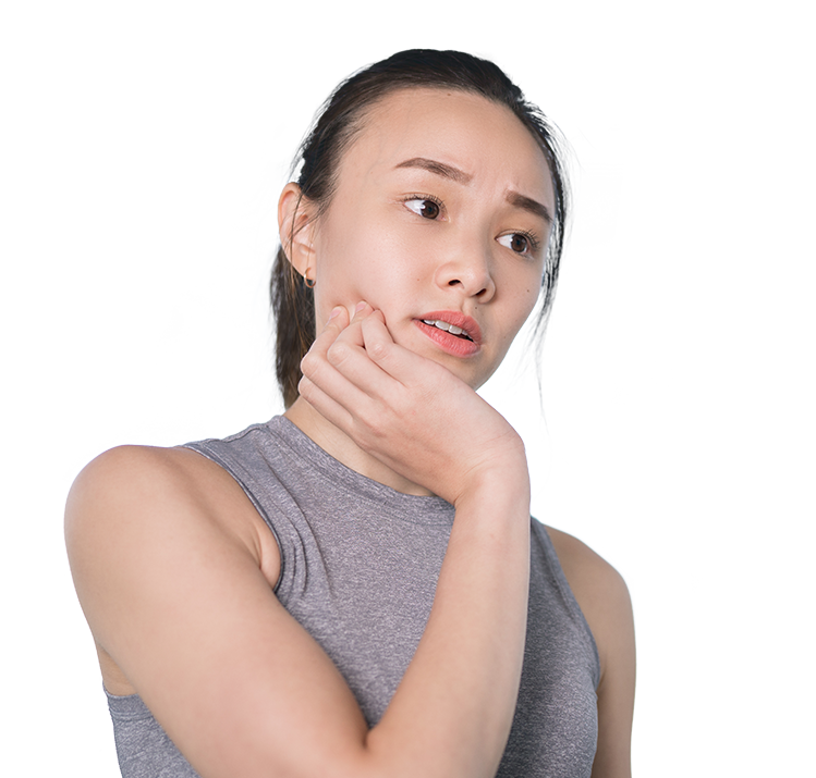 Woman with toothache